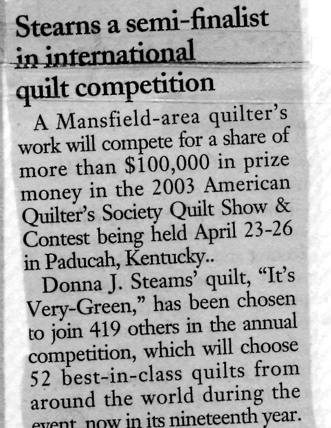 Stearns, Donna Quilt Competition